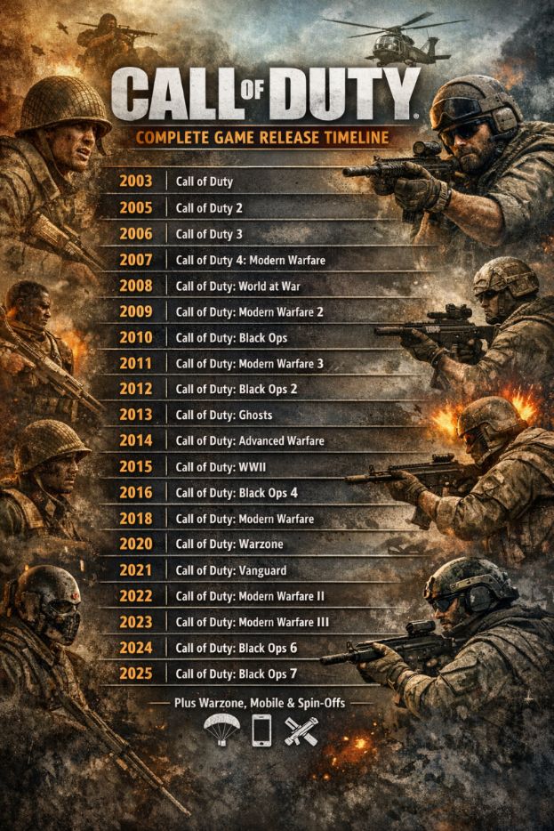 Call of Duty game release timeline Call of Duty game release timeline