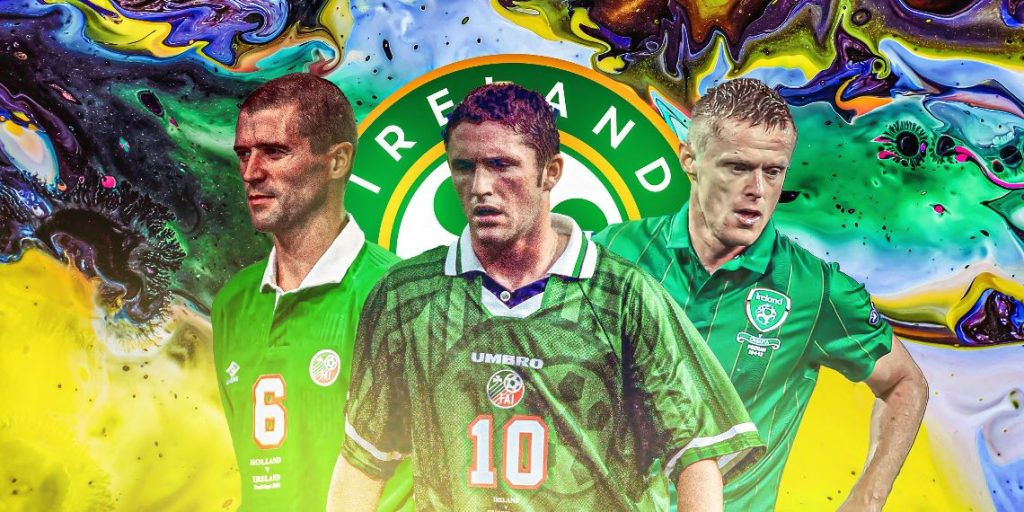 A visual lineup of the most famous Irish football players from different eras of Irish football