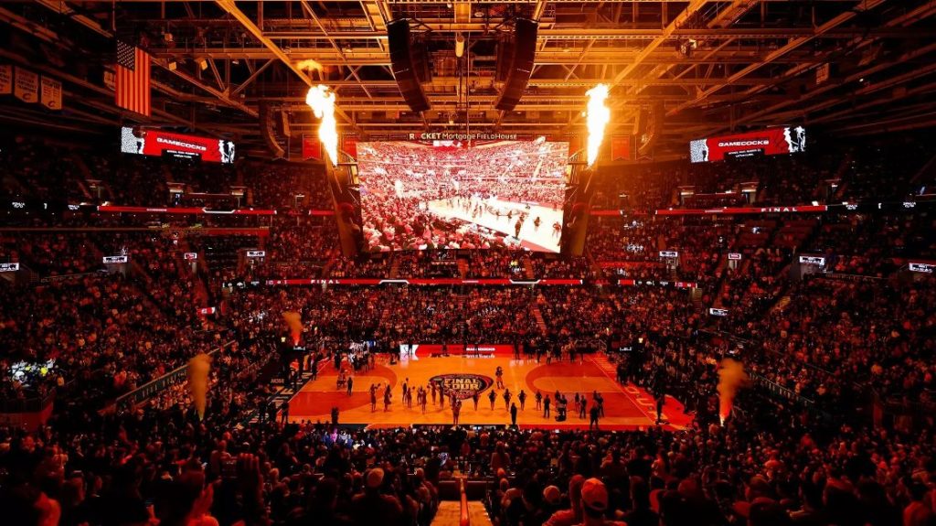 funny March Madness bracket names college basketball arena crowd