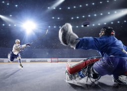 Ice hockey goal on rink - highest paid hockey player in the NHL