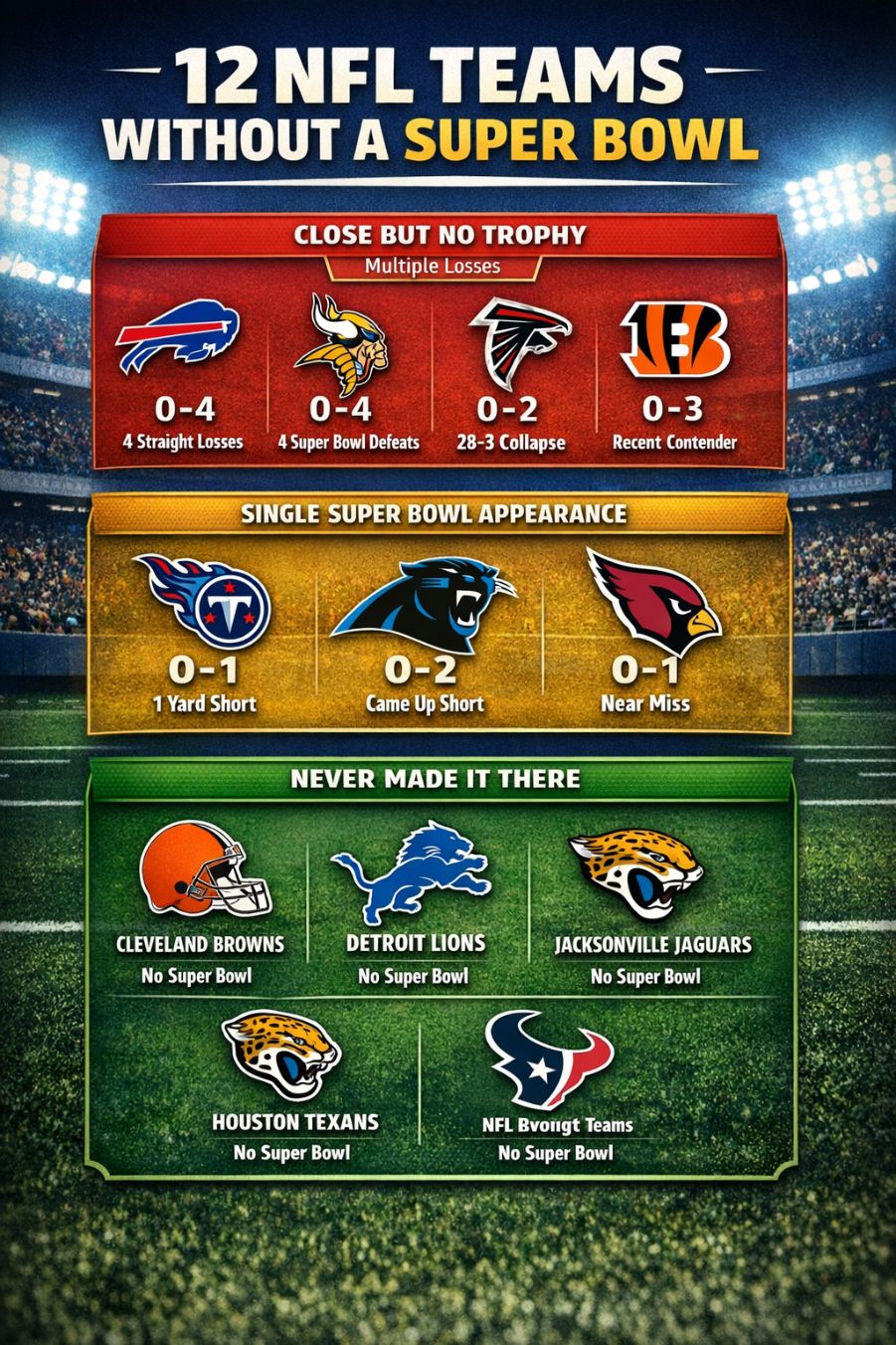 teams that have never won a superbowl infographic showing all 12 nfl teams without championships