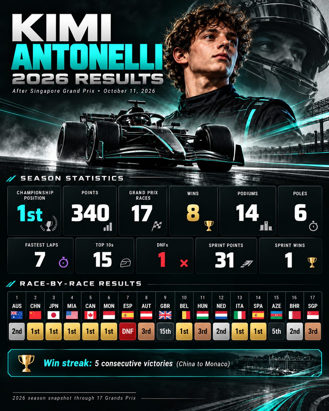 Kimi Antonelli 2026 results